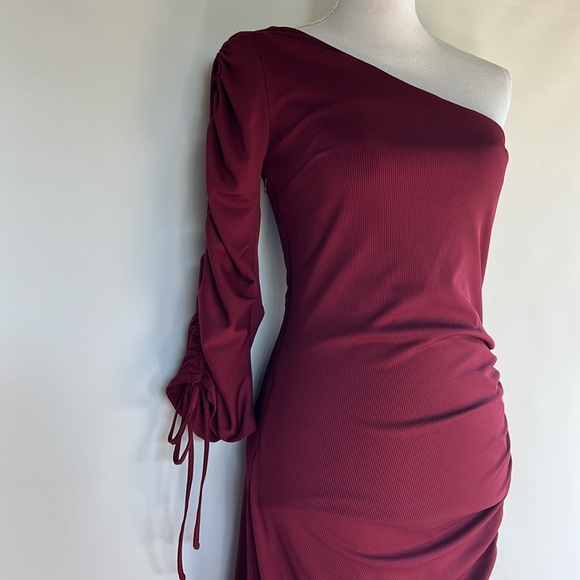Nicholas One Shoulder Ruched Dress - NSF - Picture 2 of 7